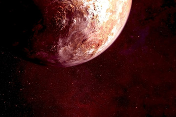 Obraz na płótnie Canvas A distant rocky planet in deep space. Elements of this image furnished by NASA