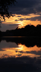 sunset over the lake