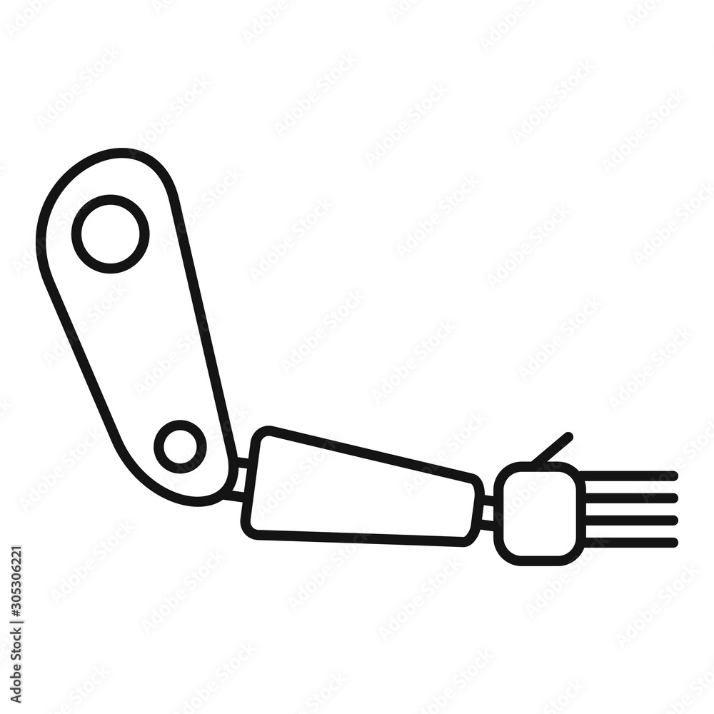 Poster artificial limbs icon. outline artificial limbs vector icon for web design isolated on white backgro