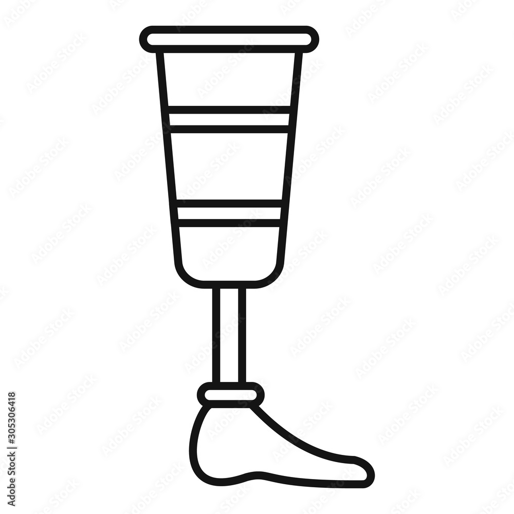 Poster leg artificial limb icon. outline leg artificial limb vector icon for web design isolated on white b