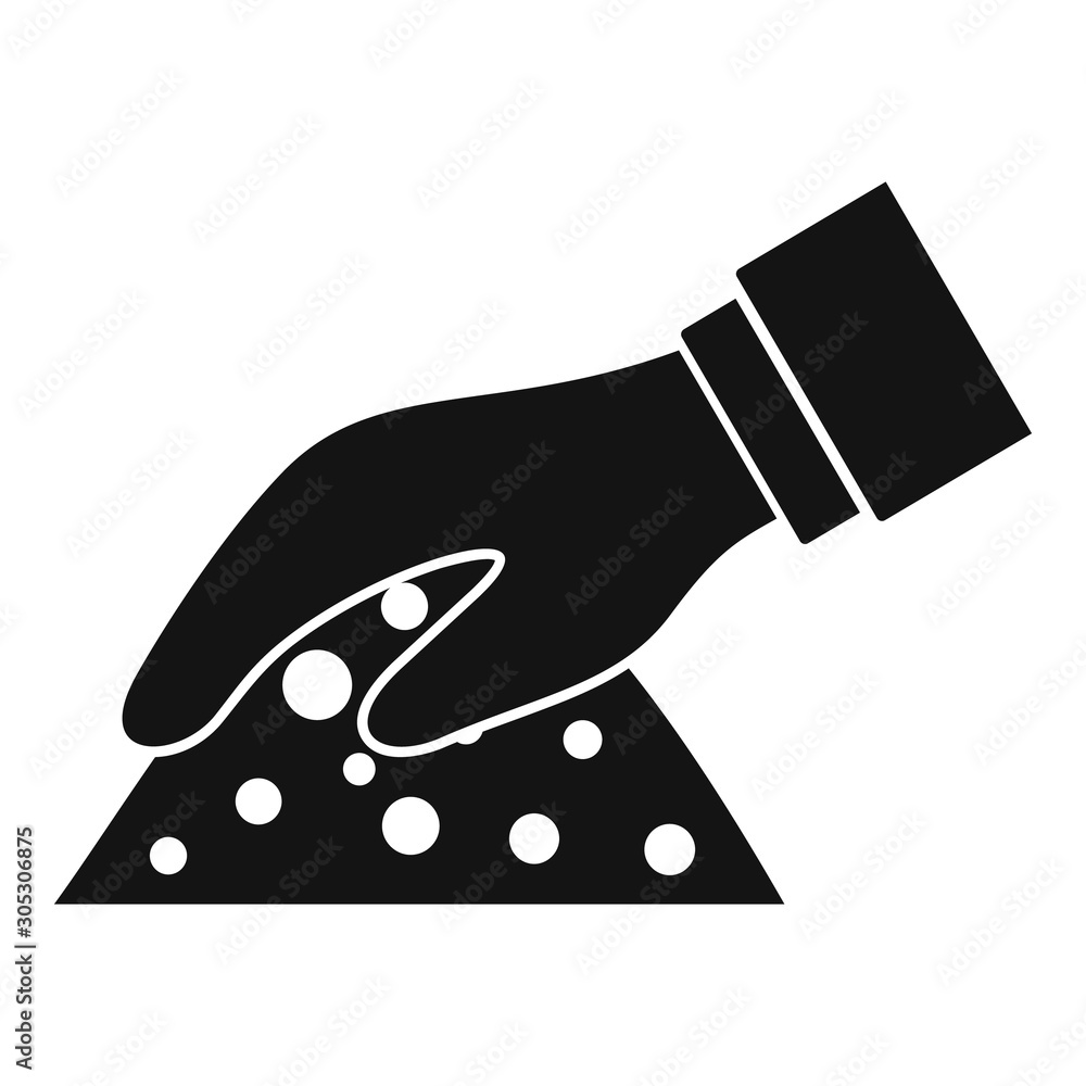 Aufkleber hand on soil icon. simple illustration of hand on soil vector icon for web design isolated on white 
