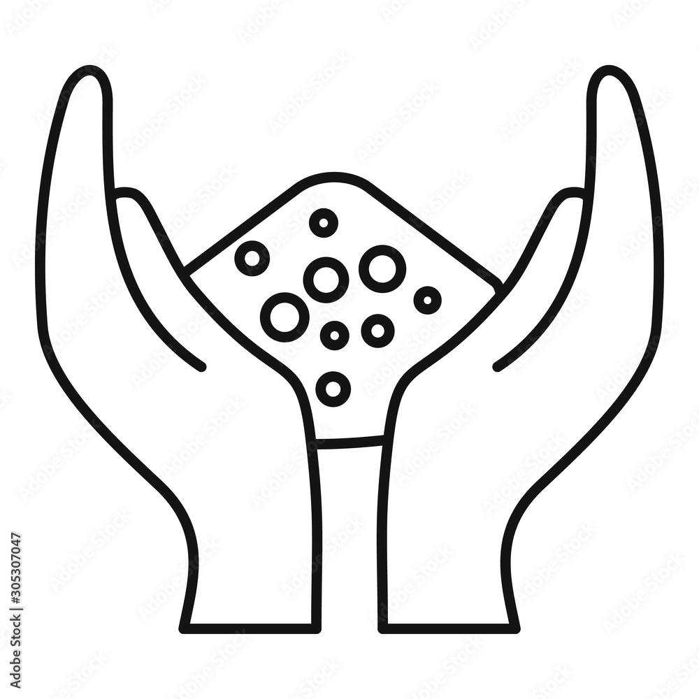 Poster soil hands icon. outline soil hands vector icon for web design isolated on white background