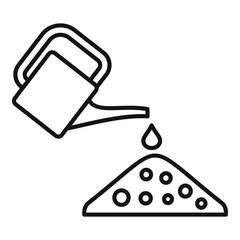 Watering can soil icon. Outline watering can soil vector icon for web design isolated on white background