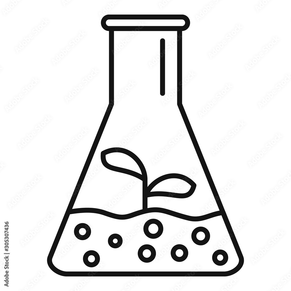 Poster plant soil flask icon. outline plant soil flask vector icon for web design isolated on white backgro