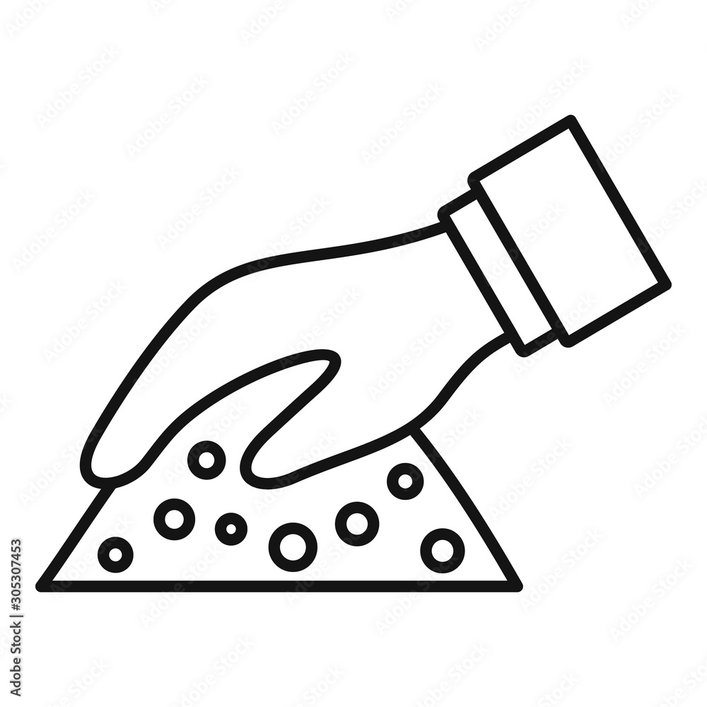Poster hand soil icon. outline hand soil vector icon for web design isolated on white background