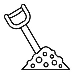 Shovel soil icon. Outline shovel soil vector icon for web design isolated on white background