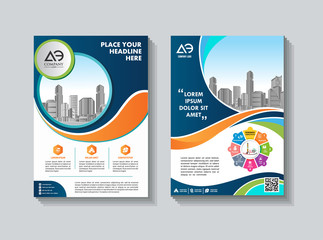 cover template a4 size. Business brochure design. Annual report cover. Vector illustration.