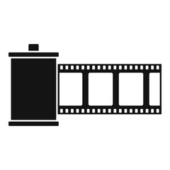 Film roll icon. Simple illustration of film roll vector icon for web design isolated on white background