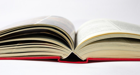 Open book isolated on white background.