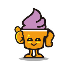 ice cream mascot with expressions design vector