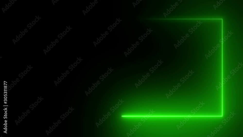 Aufkleber abstract bright neon frame. the movement of the luminous neon line along a rectangular path. web bac