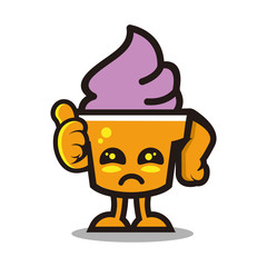 ice cream mascot with expressions design vector