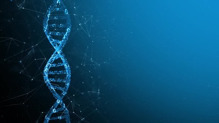Artistic rotating of a dna helix molecule on futuristic copy space animation background. - Powered by Adobe