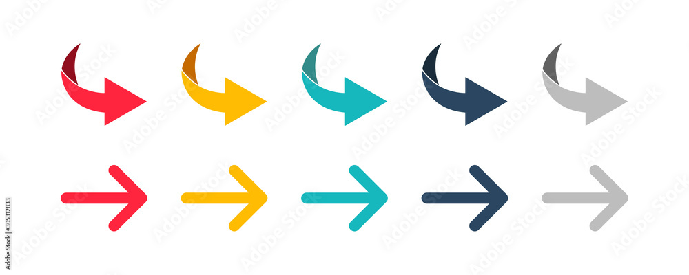 Poster arrow set icon. colorful arrow symbols. arrow isolated vector graphic elements.
