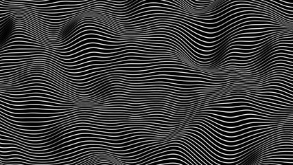 Morphing Horizontal Black and White Lines - - 3D Illustration