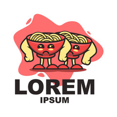 noodles mascot with expressions Logo design
