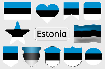 Estonian flag icon, Estonia country flag vector illustration