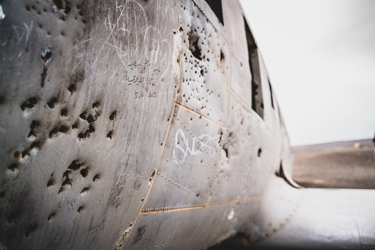Plane wreck on Solheimasandur. Bullet holes