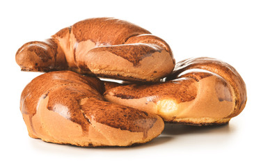 Fresh crescents on white background