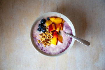 Almond Yoghurt with nuts and blueberry