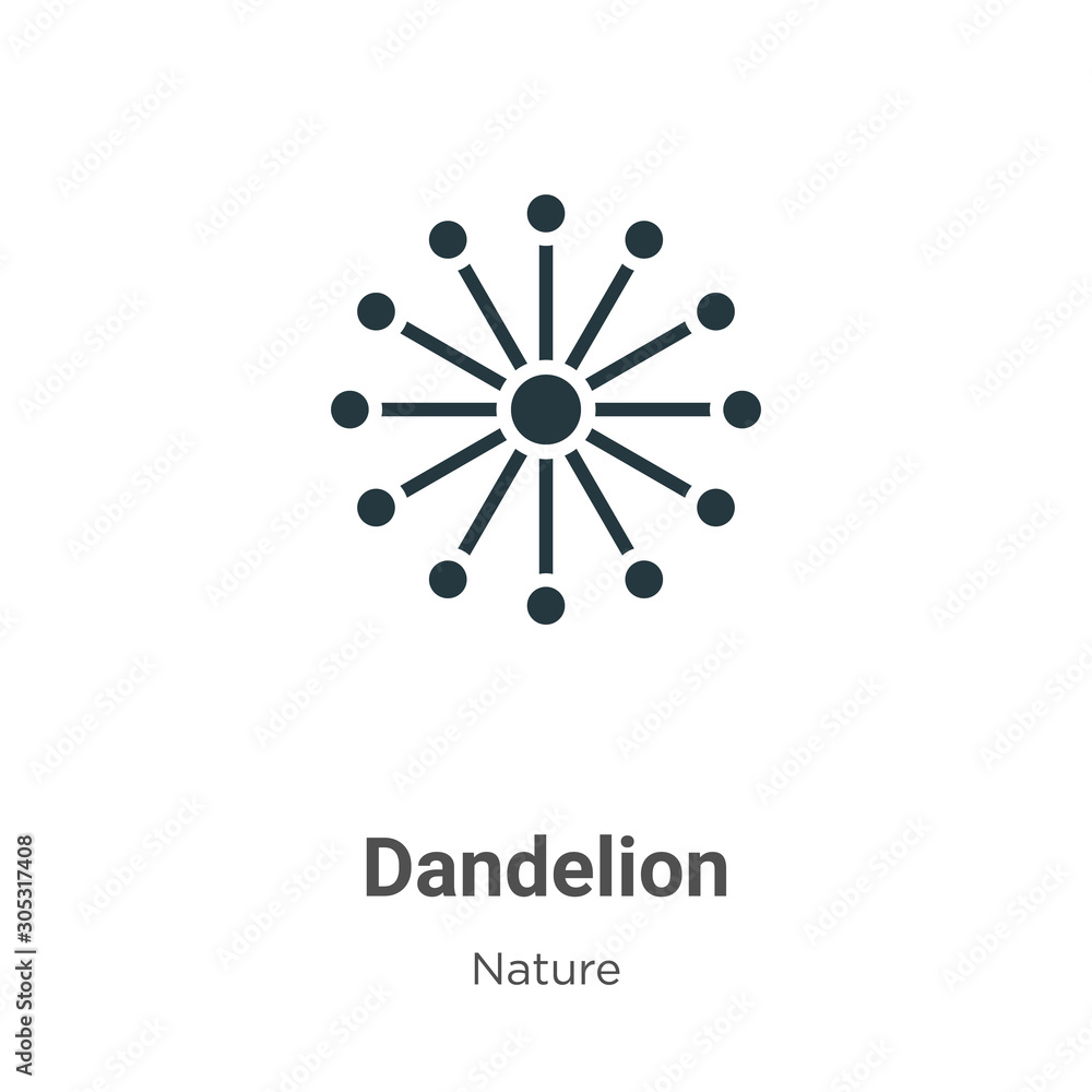 Poster dandelion vector icon on white background. flat vector dandelion icon symbol sign from modern nature