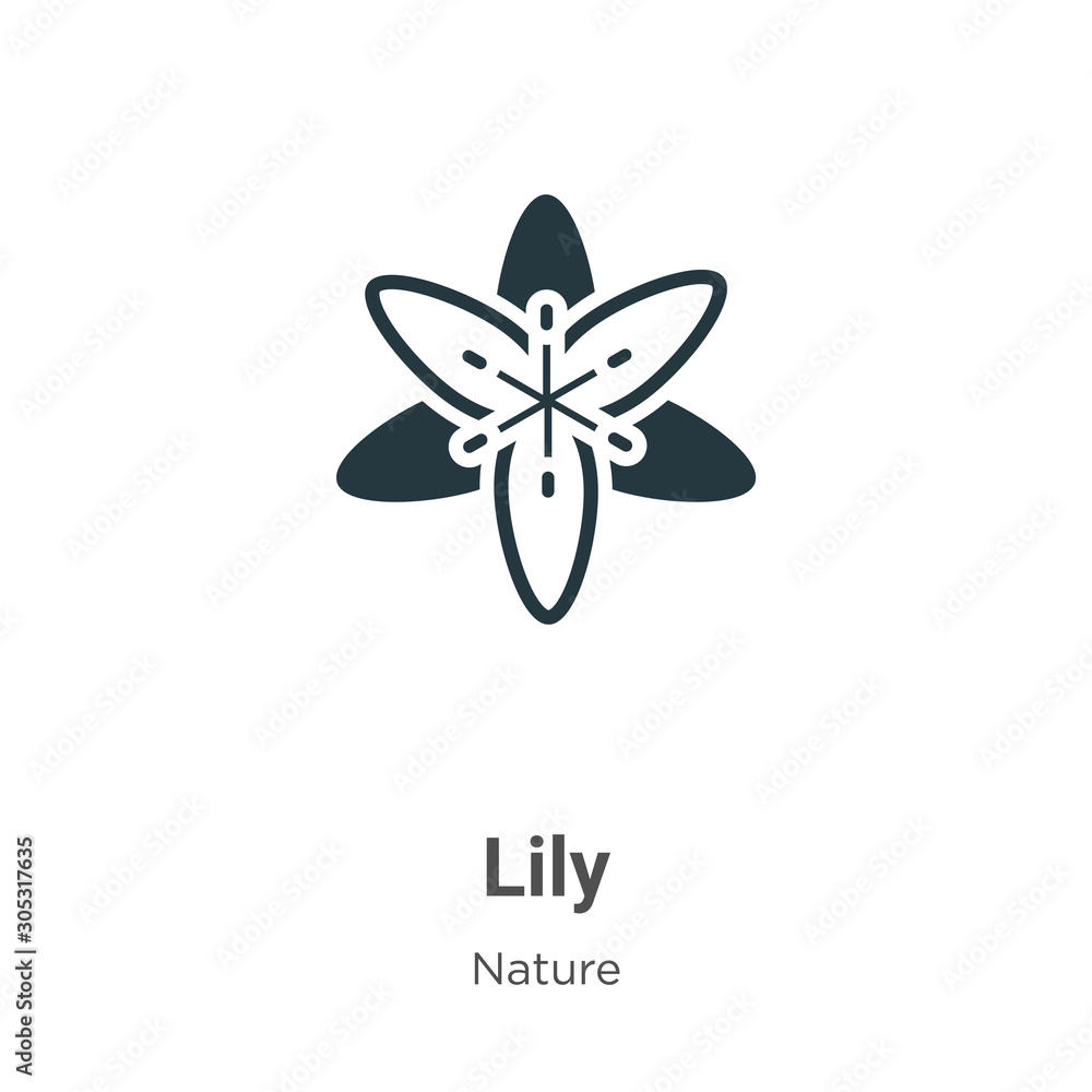 Poster lily vector icon on white background. flat vector lily icon symbol sign from modern nature collectio