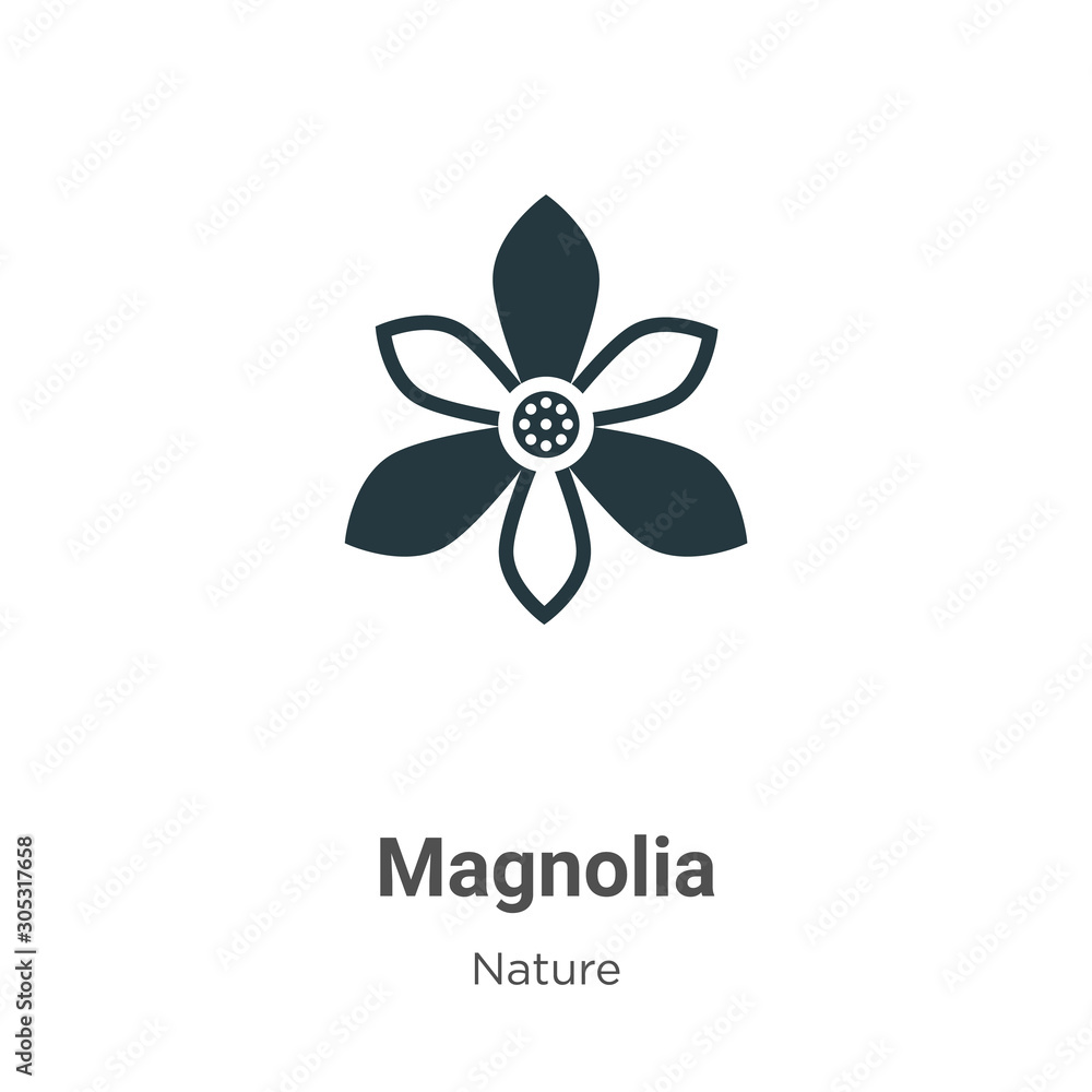 Poster magnolia vector icon on white background. flat vector magnolia icon symbol sign from modern nature c