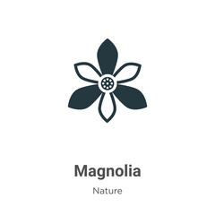 Magnolia vector icon on white background. Flat vector magnolia icon symbol sign from modern nature collection for mobile concept and web apps design.