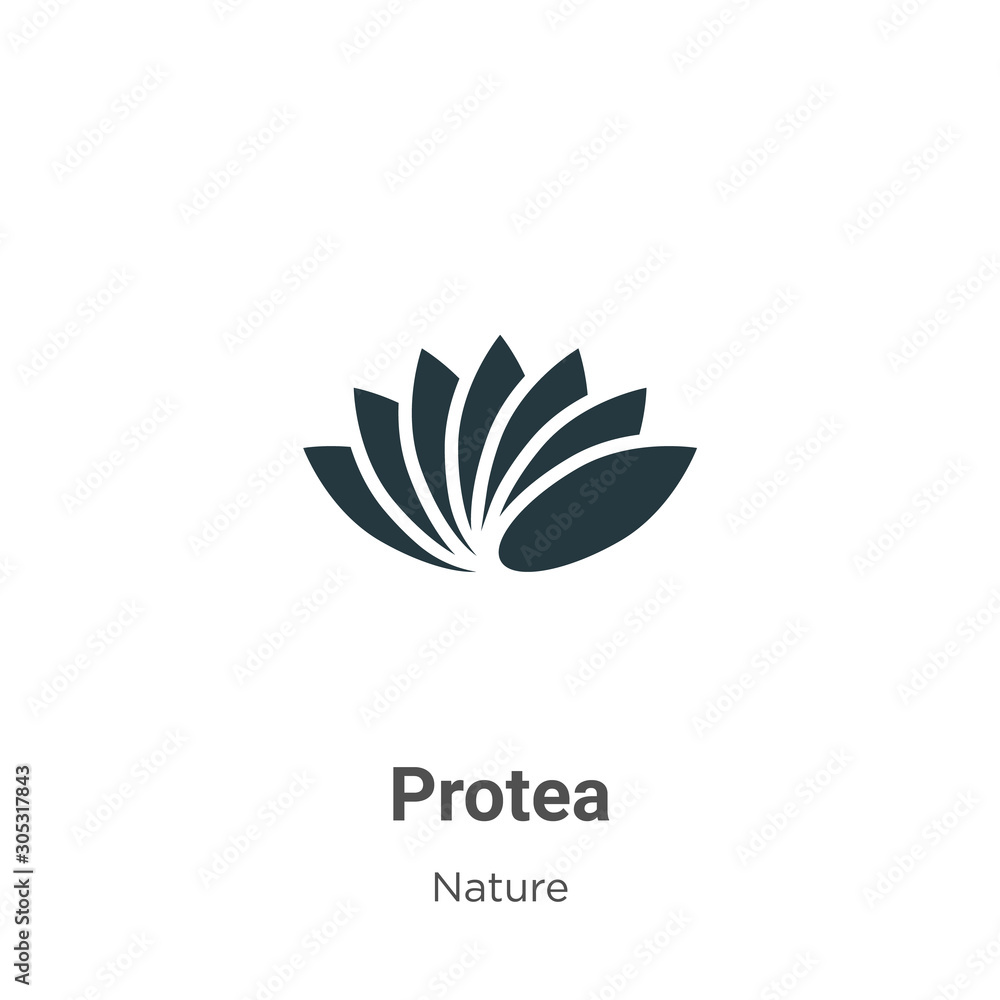 Poster protea vector icon on white background. flat vector protea icon symbol sign from modern nature colle