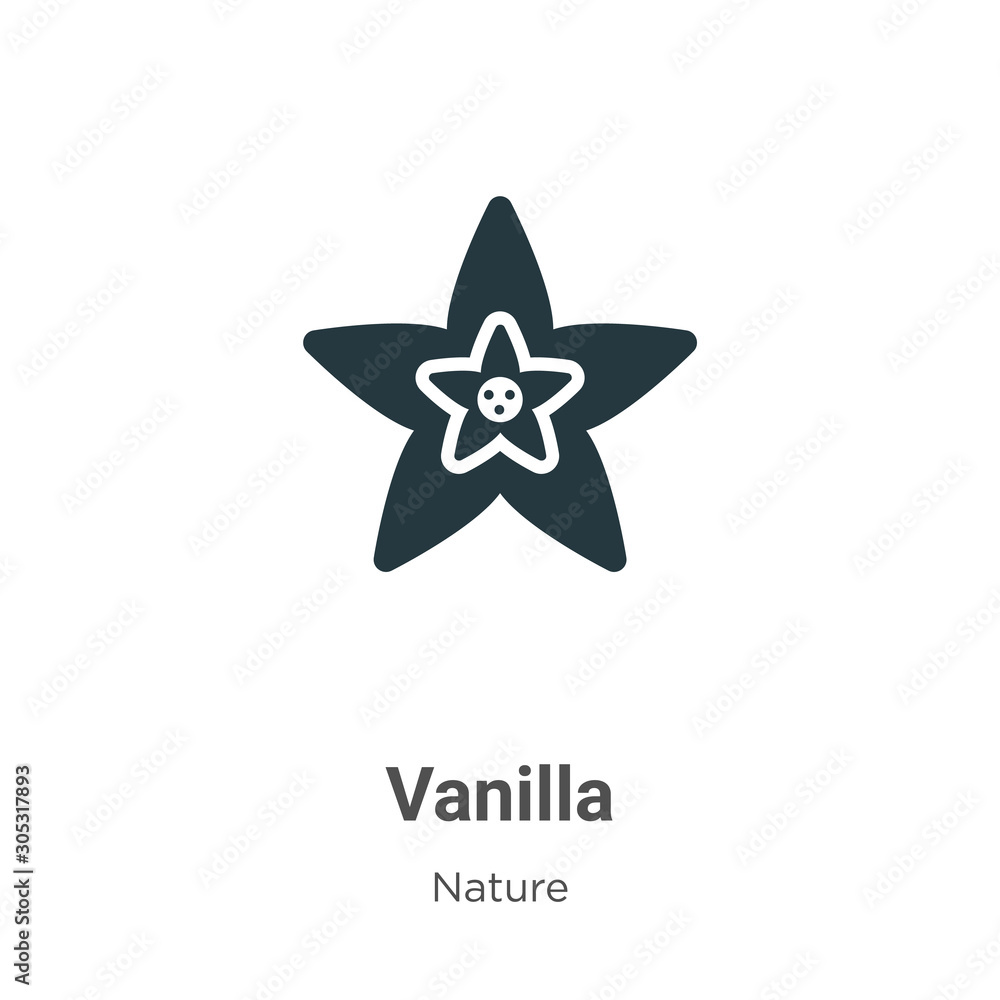 Poster vanilla vector icon on white background. flat vector vanilla icon symbol sign from modern nature col