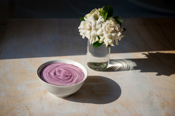 Almond Yoghurt with nuts and blueberry