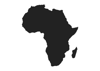 Africa map icon. black silhouette simple style vector isolated image of continent