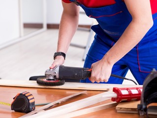 Contractor working in the workshop