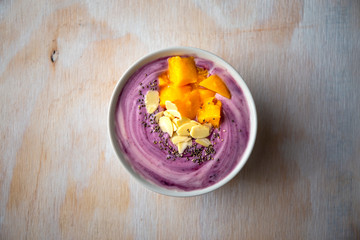 Almond Yoghurt with nuts and blueberry