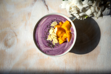 Almond Yoghurt with nuts and blueberry