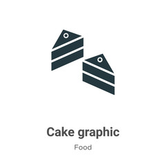 Cake graphic vector icon on white background. Flat vector cake graphic icon symbol sign from modern food collection for mobile concept and web apps design.
