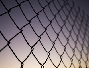 Naklejka premium Chain Link Fence silhouette 
