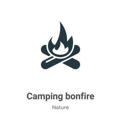 Camping bonfire vector icon on white background. Flat vector camping bonfire icon symbol sign from modern nature collection for mobile concept and web apps design.