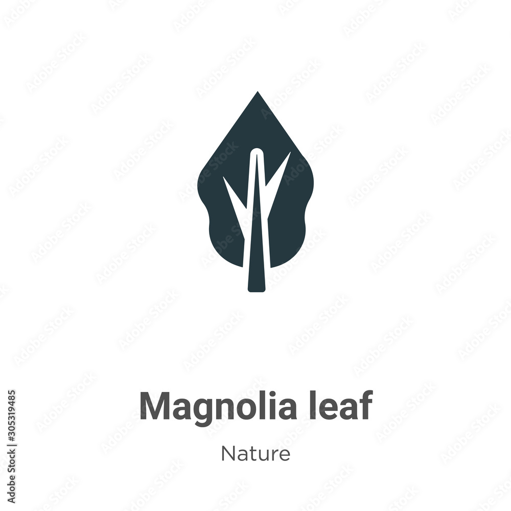 Poster magnolia leaf vector icon on white background. flat vector magnolia leaf icon symbol sign from moder