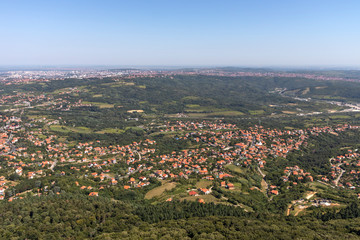 Panoramic view from Avala Tower, Belgrade, Serbia