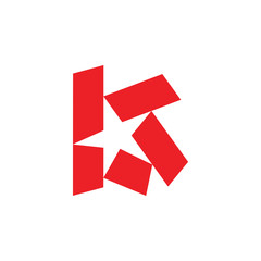 letter k star simple geometric vector
