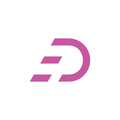 letter d run movement logo vector