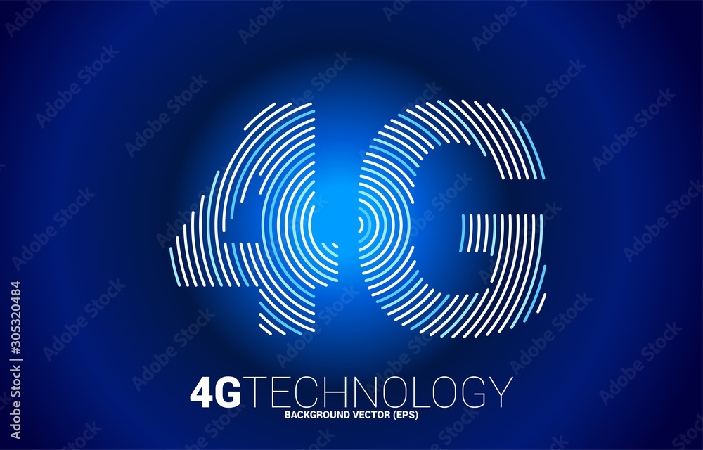 Aufkleber vector 4g signal ripple line mobile network. concept for mobile phone data sim card technology.