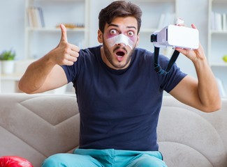 Young man defeated in sports game suffered loss with broken blee