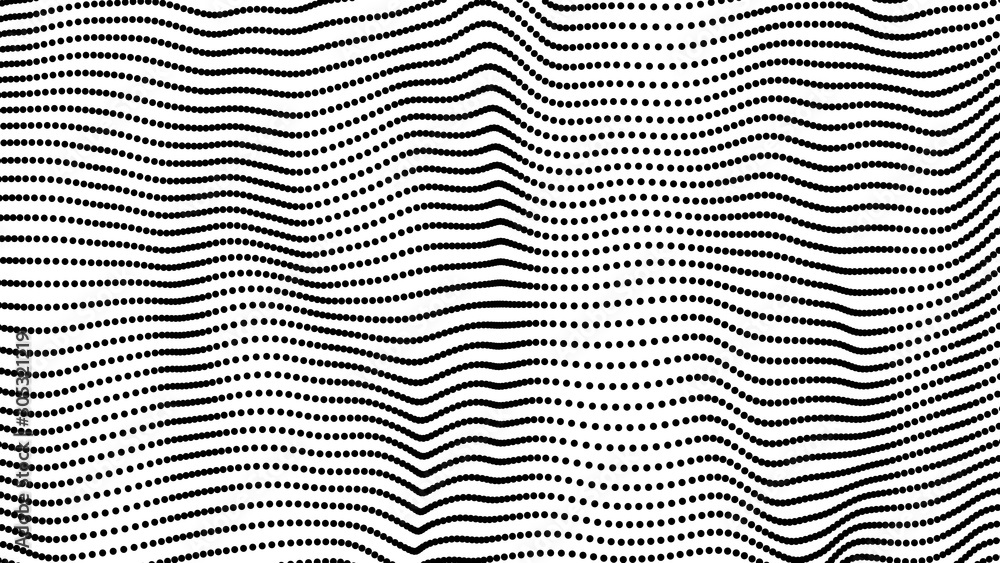 Poster abstract dynamic wave with a lot of dots. wave of connected dots on white background.