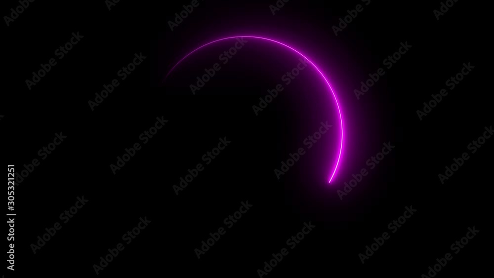 Aufkleber abstract bright neon frame. the movement of the luminous neon line in a circular path. web backgroun