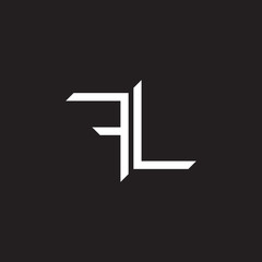 letter fl simple stripes line clear logo vector