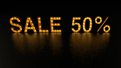 Sale Light sign . 3d render
