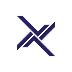 letter nx simple geometric logo vector
