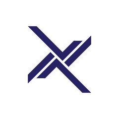 letter nx simple geometric logo vector